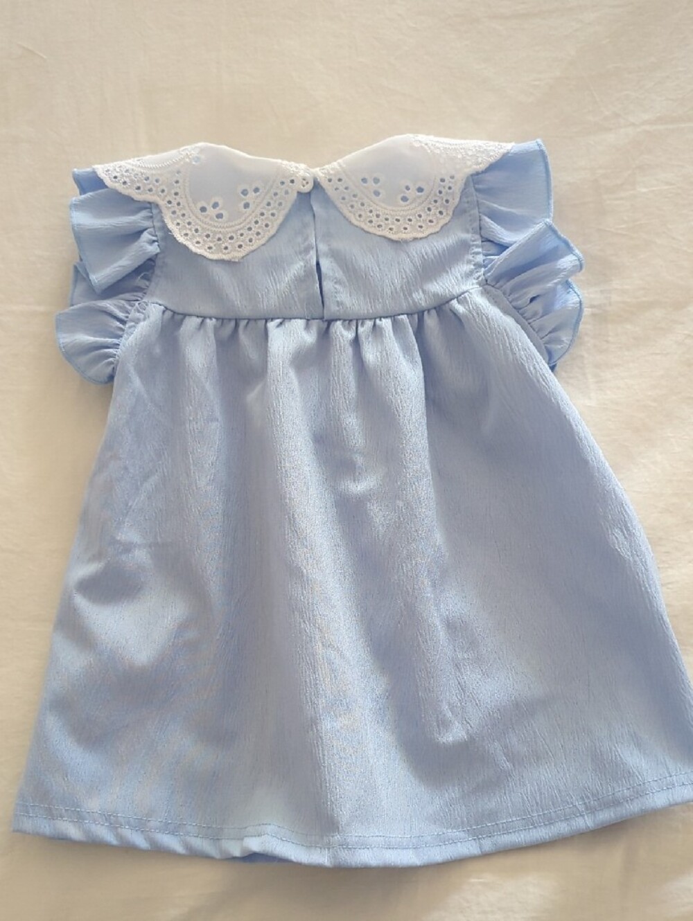 Ducklings Dress With White Eyelet Collar, Size 6m - 9m - Picture 4 of 4